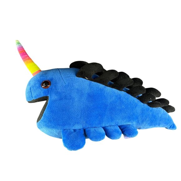 Blue Narwhal Rainbow Unicorn Plush Toy - Picture 2 of 7